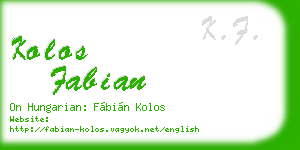 kolos fabian business card